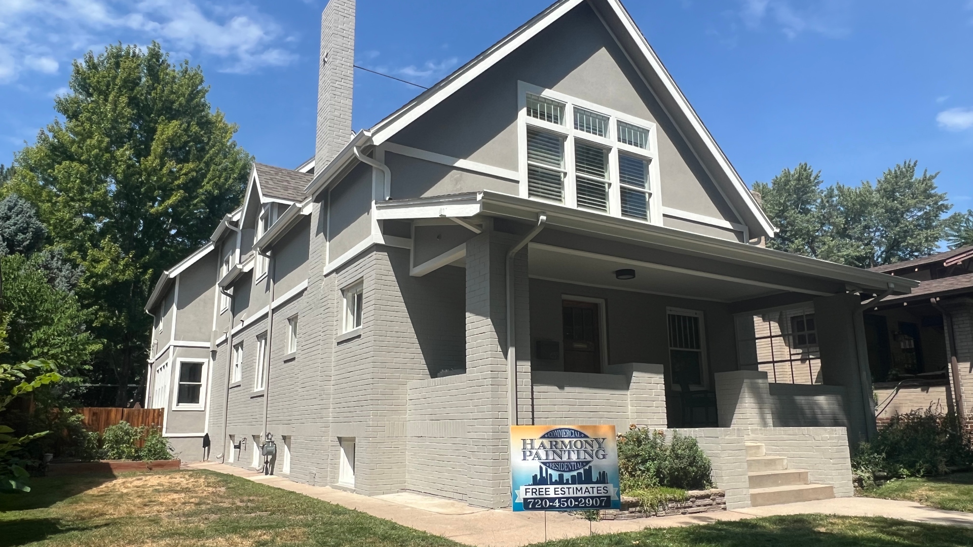 New gray exterior paint on home